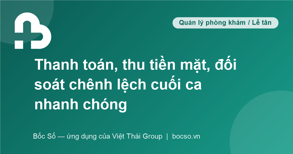phần mềm thu ngân phòng khám