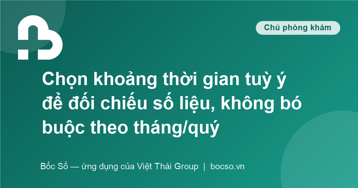 ứng dụng báo cáo doanh thu phòng khám