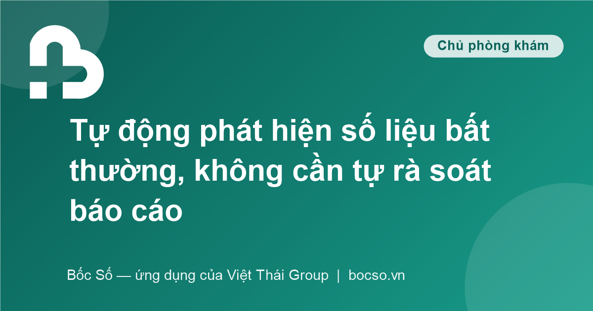 ứng dụng báo cáo phòng khám