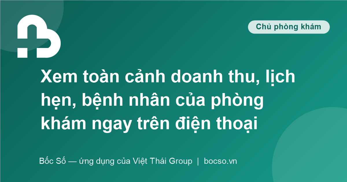 ứng dụng quản lý doanh thu phòng khám