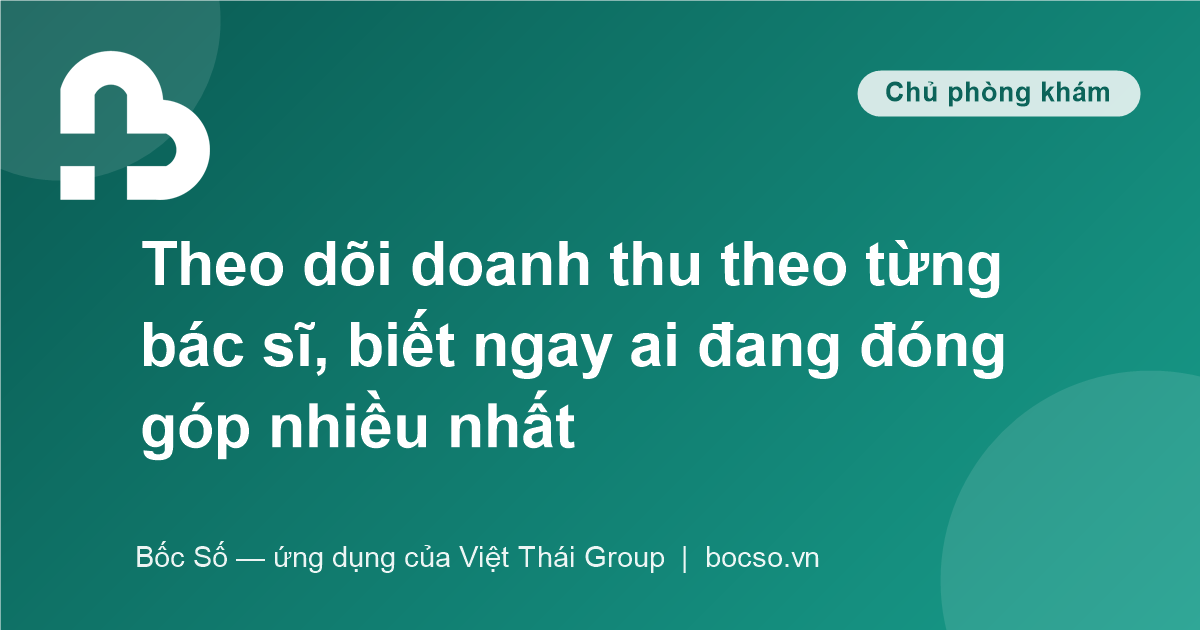 ứng dụng quản lý phòng khám cho chủ đầu tư