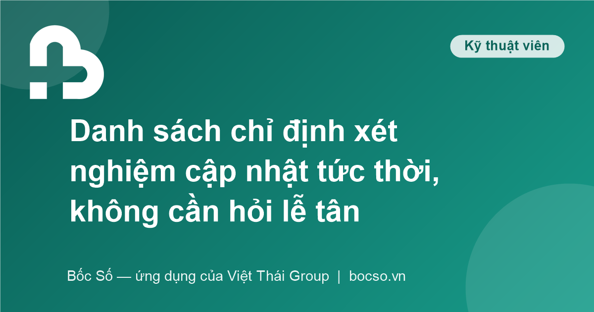 ứng dụng quản lý xét nghiệm phòng khám