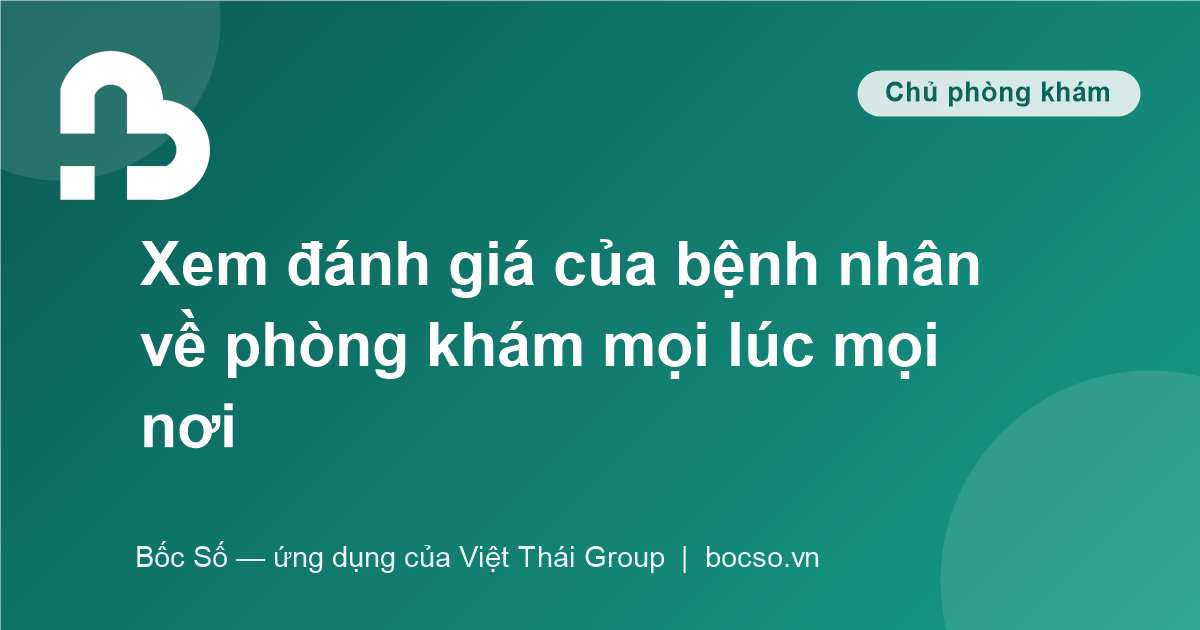 ứng dụng theo dõi đánh giá phòng khám